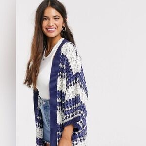 Abercrombie & Fitch kimono cardigan sweater in stripe open front boho sz xs/sm